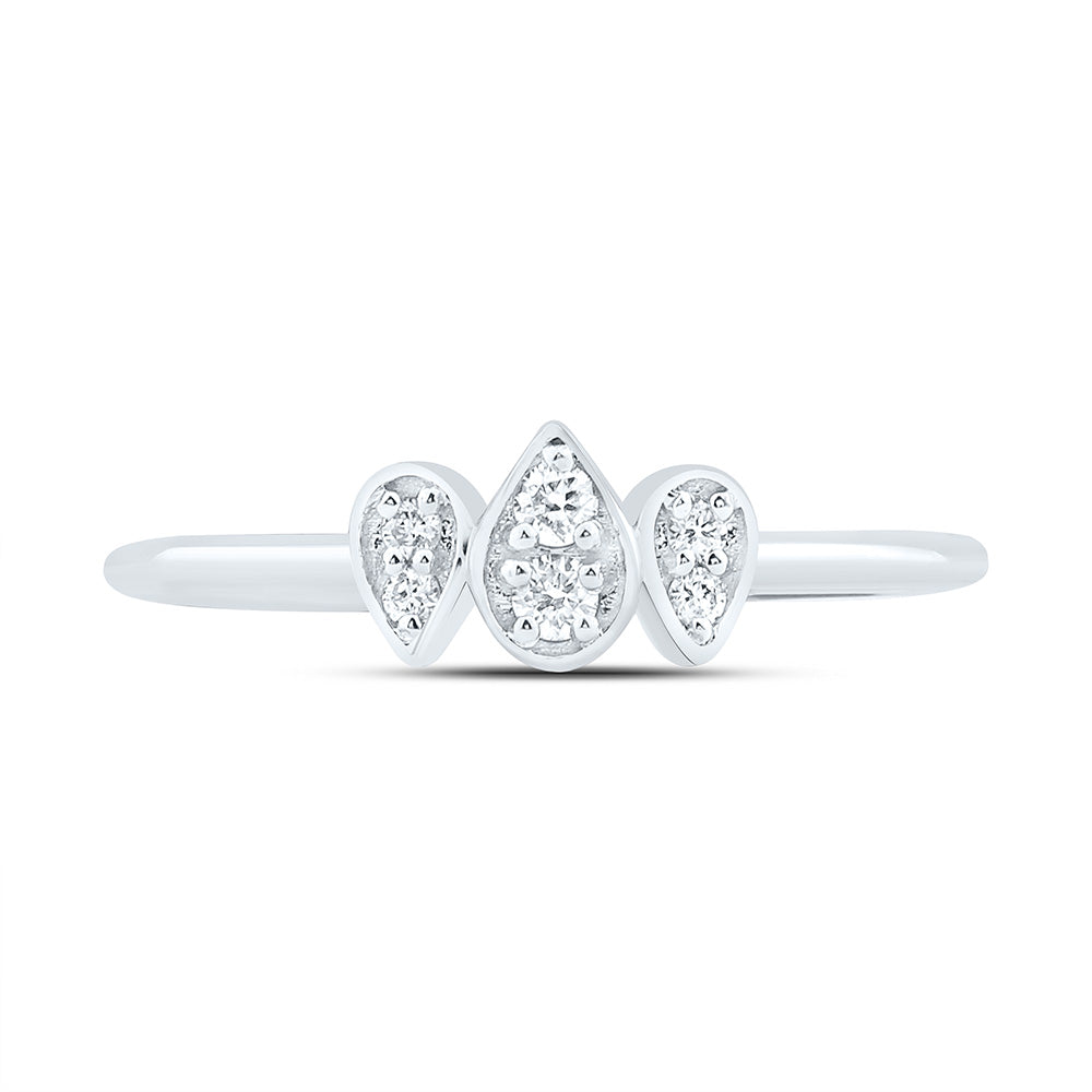1/10CTW-NAT DIA ANA M FASHION PEAR RING Daisy Joyeria