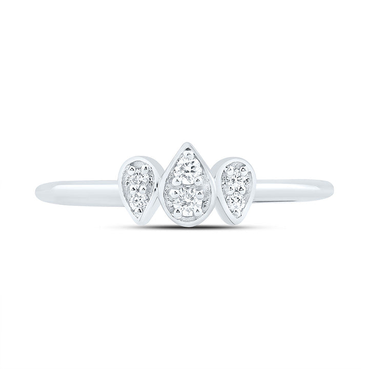 1/10CTW-NAT DIA ANA M FASHION PEAR RING Daisy Joyeria