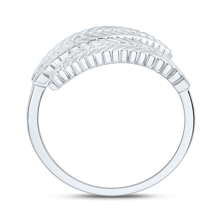 1/8CTW-NAT DIA CN FASHION LEAF RING Daisy Joyeria