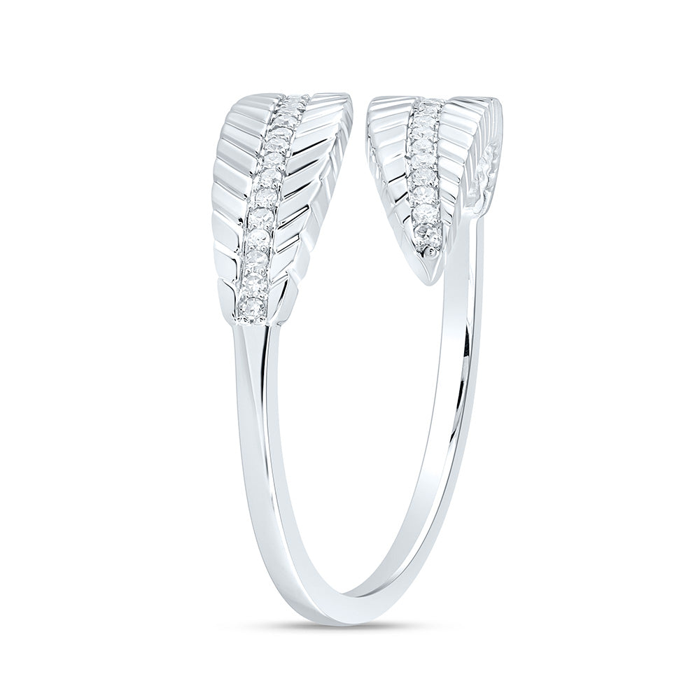 1/8CTW-NAT DIA CN FASHION LEAF RING Daisy Joyeria
