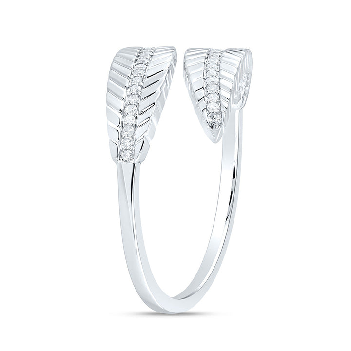 1/8CTW-NAT DIA CN FASHION LEAF RING Daisy Joyeria
