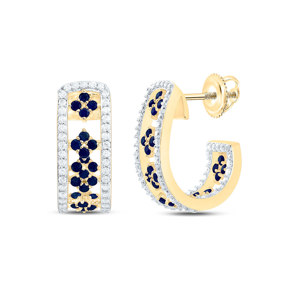 1/2CTW-NAT DIA ANA M 5/8CTW-RD-BS NAT GEM HOOP EARRING Daisy Joyeria