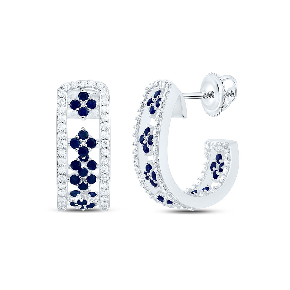 1/2CTW-NAT DIA ANA M 5/8CTW-RD-BS NAT GEM HOOP EARRING Daisy Joyeria