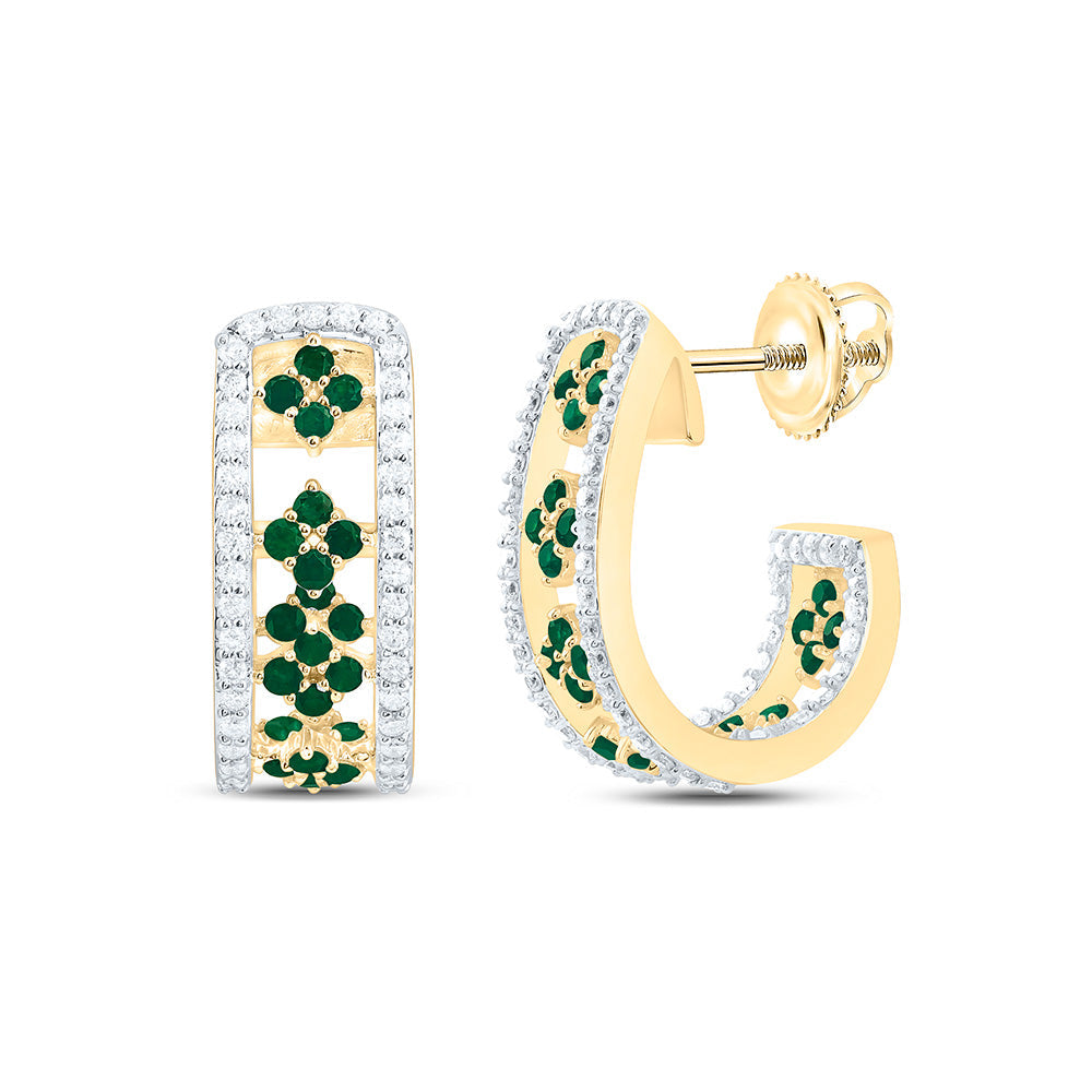 1/2CTW-NAT DIA ANA M 3/8CTW-RD-EM NAT GEM HOOP EARRING Daisy Joyeria