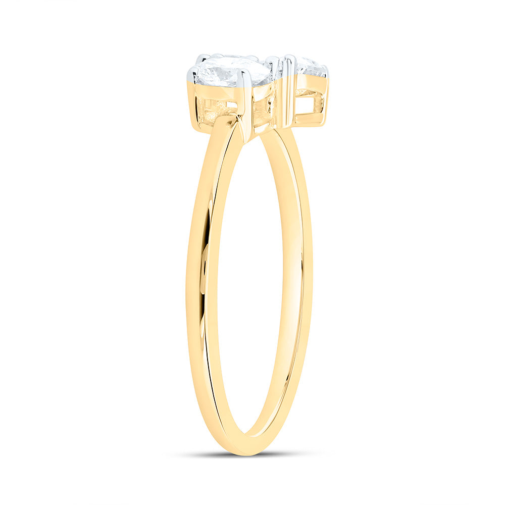 3/4CTW-NAT DIA I1 IJ 1/4CT-CRD, 1/4CT-CPS, 1/4CT-COV, 3 STONE RING Daisy Joyeria