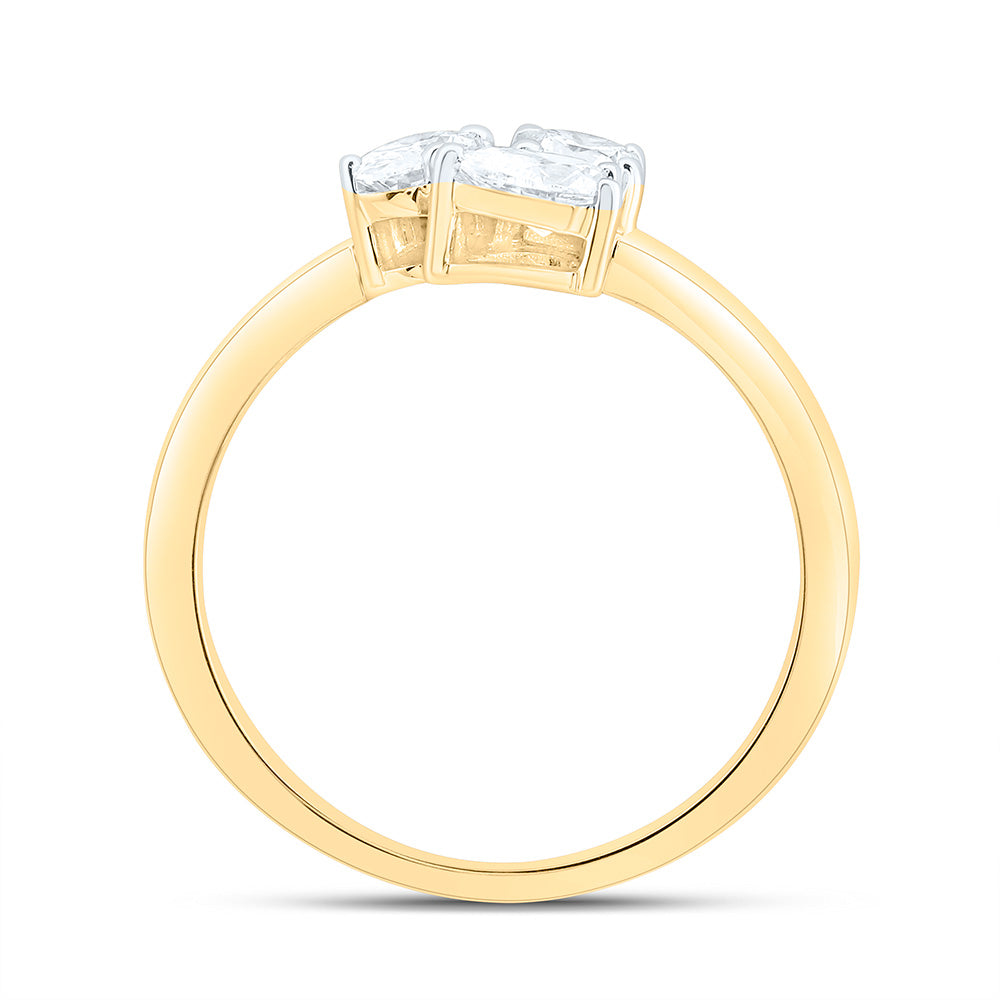 3/4CTW-NAT DIA I1 IJ 1/4CT-CRD, 1/4CT-CPS, 1/4CT-COV, 3 STONE RING Daisy Joyeria