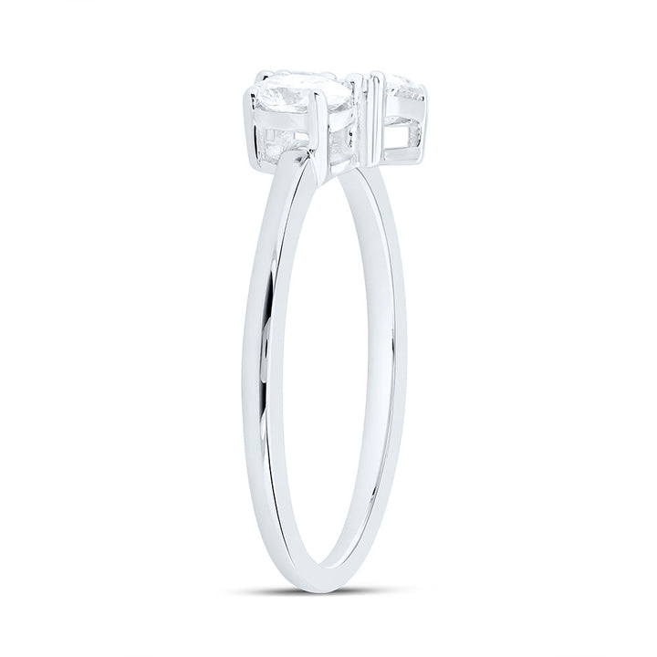 3/4CTW-NAT DIA I1 IJ 1/4CT-CRD, 1/4CT-CPS, 1/4CT-COV 3 STONE RING Daisy Joyeria