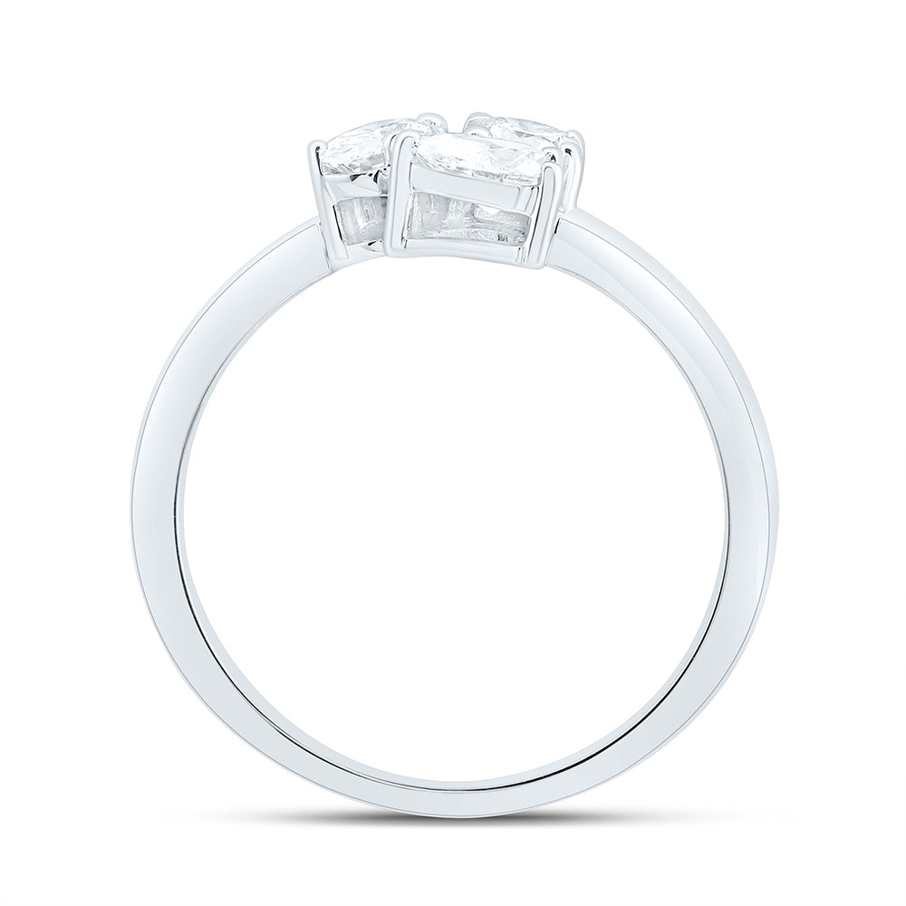 3/4CTW-NAT DIA I1 IJ 1/4CT-CRD, 1/4CT-CPS, 1/4CT-COV 3 STONE RING Daisy Joyeria