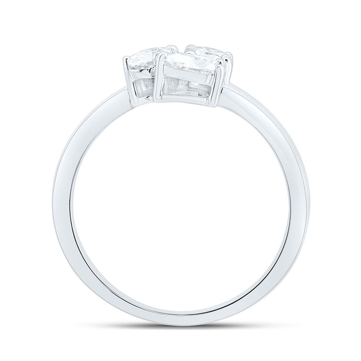 3/4CTW-NAT DIA I1 IJ 1/4CT-CRD, 1/4CT-CPS, 1/4CT-COV 3 STONE RING Daisy Joyeria