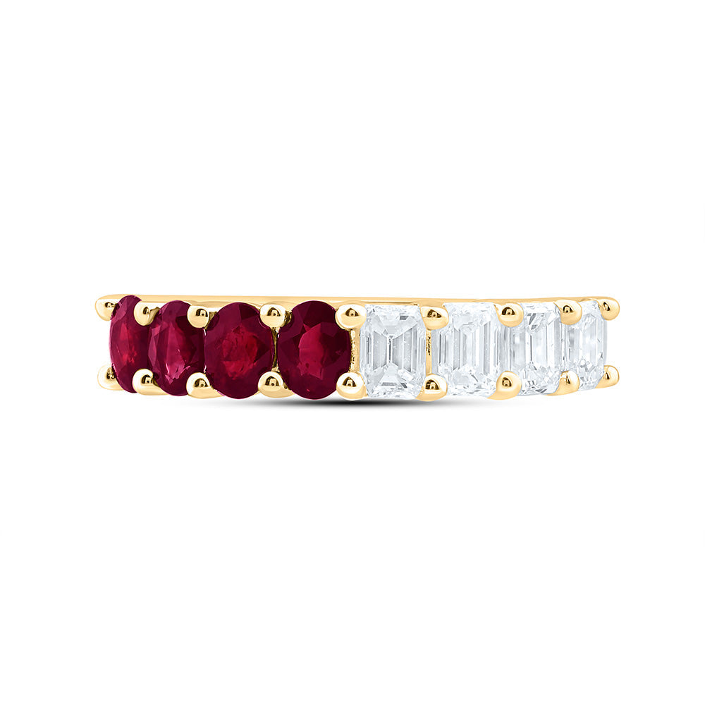 1CTW-NAT DIA ANA M 3/4CT-OV-RU NAT GEM BAND Daisy Joyeria