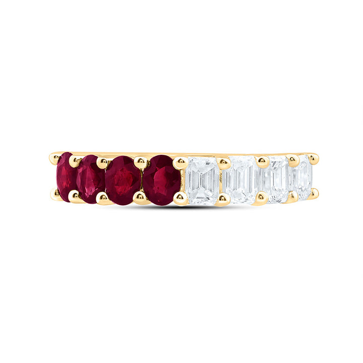 1CTW-NAT DIA ANA M 3/4CT-OV-RU NAT GEM BAND Daisy Joyeria