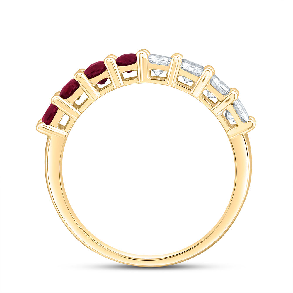 1CTW-NAT DIA ANA M 3/4CT-OV-RU NAT GEM BAND Daisy Joyeria