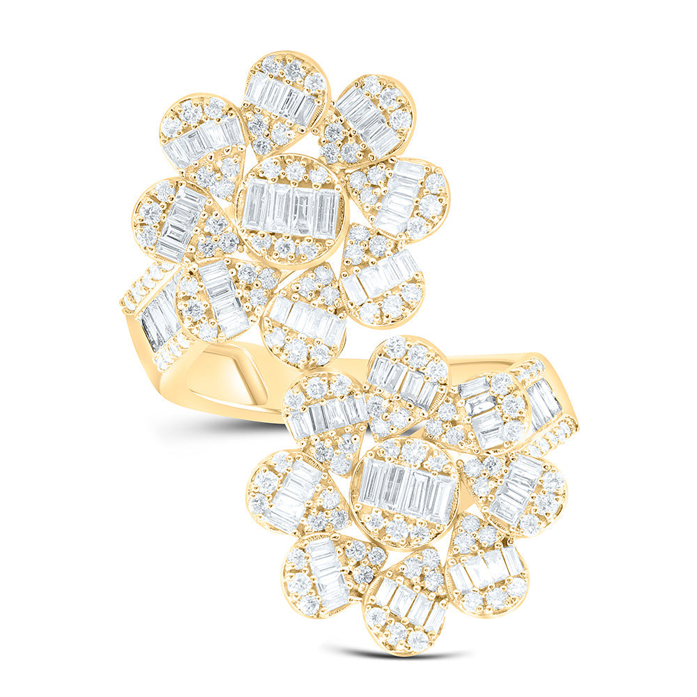 1 1/2CTW-NAT DIA ANA M FASHION FLOWER RING Daisy Joyeria