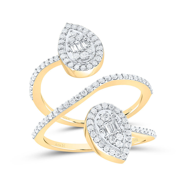 3/4CTW-NAT DIA ANA M FASHION PEAR RING Daisy Joyeria