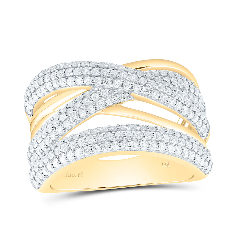 1CTW-NAT DIA ANA M FASHION CRISS CROSS RING Daisy Joyeria