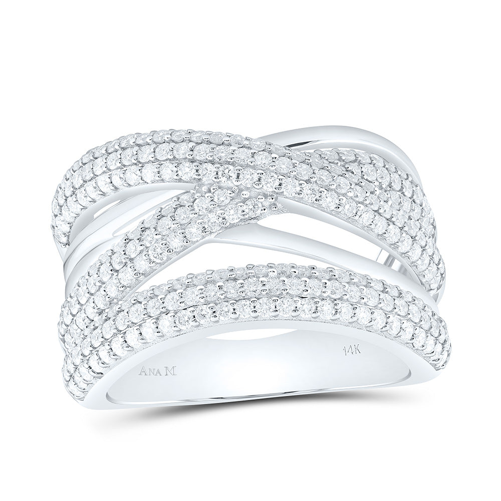 1CTW-NAT DIA ANA M FASHION CRISS CROSS RING Daisy Joyeria