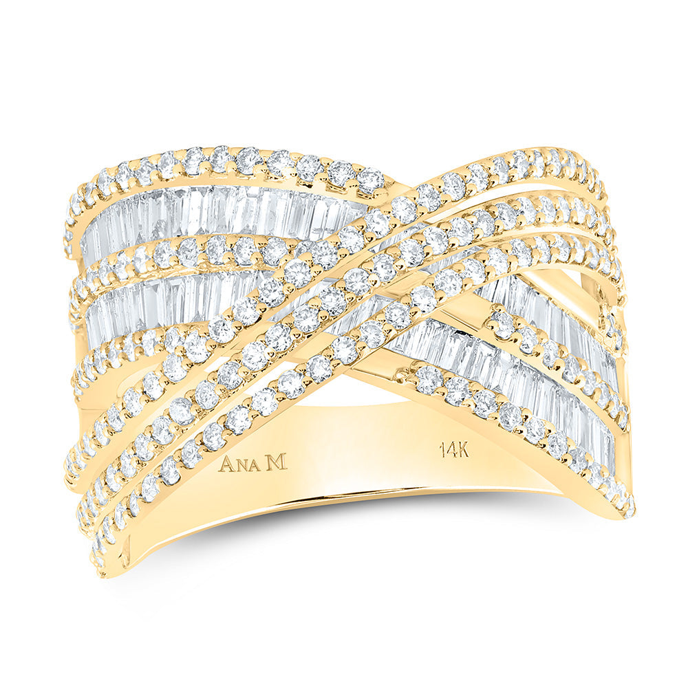 1 1/2CTW-NAT DIA ANA M FASHION CRISS CROSS RING Daisy Joyeria