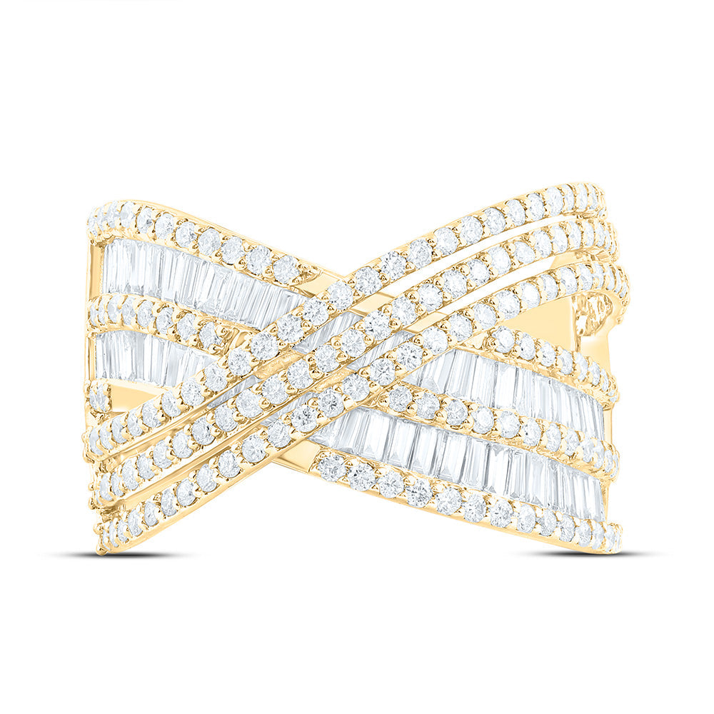 1 1/2CTW-NAT DIA ANA M FASHION CRISS CROSS RING Daisy Joyeria