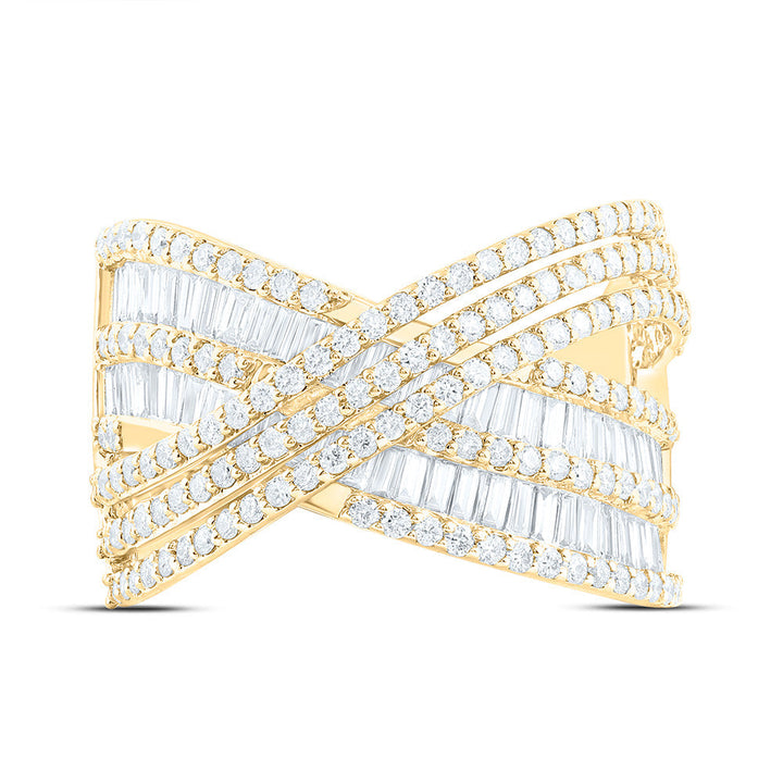 1 1/2CTW-NAT DIA ANA M FASHION CRISS CROSS RING Daisy Joyeria