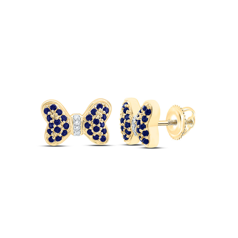 0.016CTW-NAT DIA CN 1/3CTW-RD-BS NAT GEM BOW EARRING Daisy Joyeria