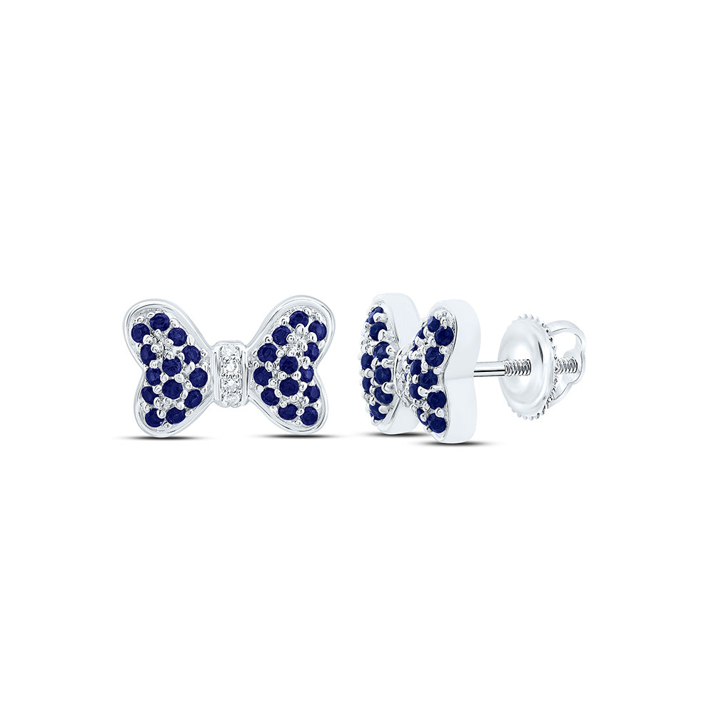 0.016CTW-NAT DIA CN 1/3CTW-RD-BS NAT GEM BOW EARRING Daisy Joyeria