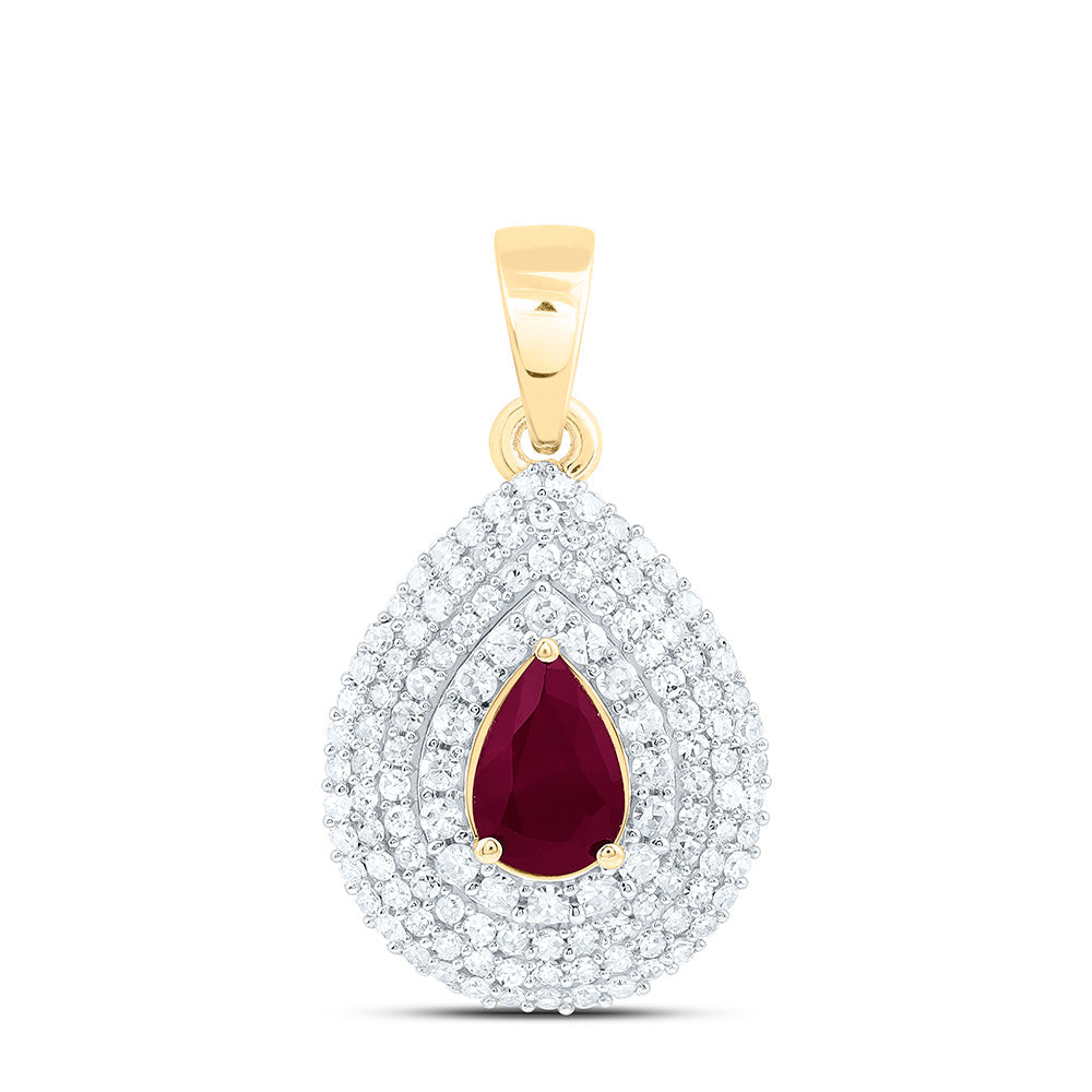 3/8CTW-NAT DIA CN 6X4MM PS-RU NAT GEM PEAR PENDANT Daisy Joyeria