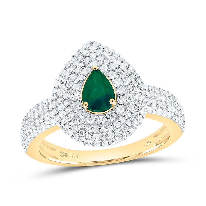 5/8CTW-NAT DIA CN 6X4MM PS-EM NAT GEM PEAR RING Daisy Joyeria