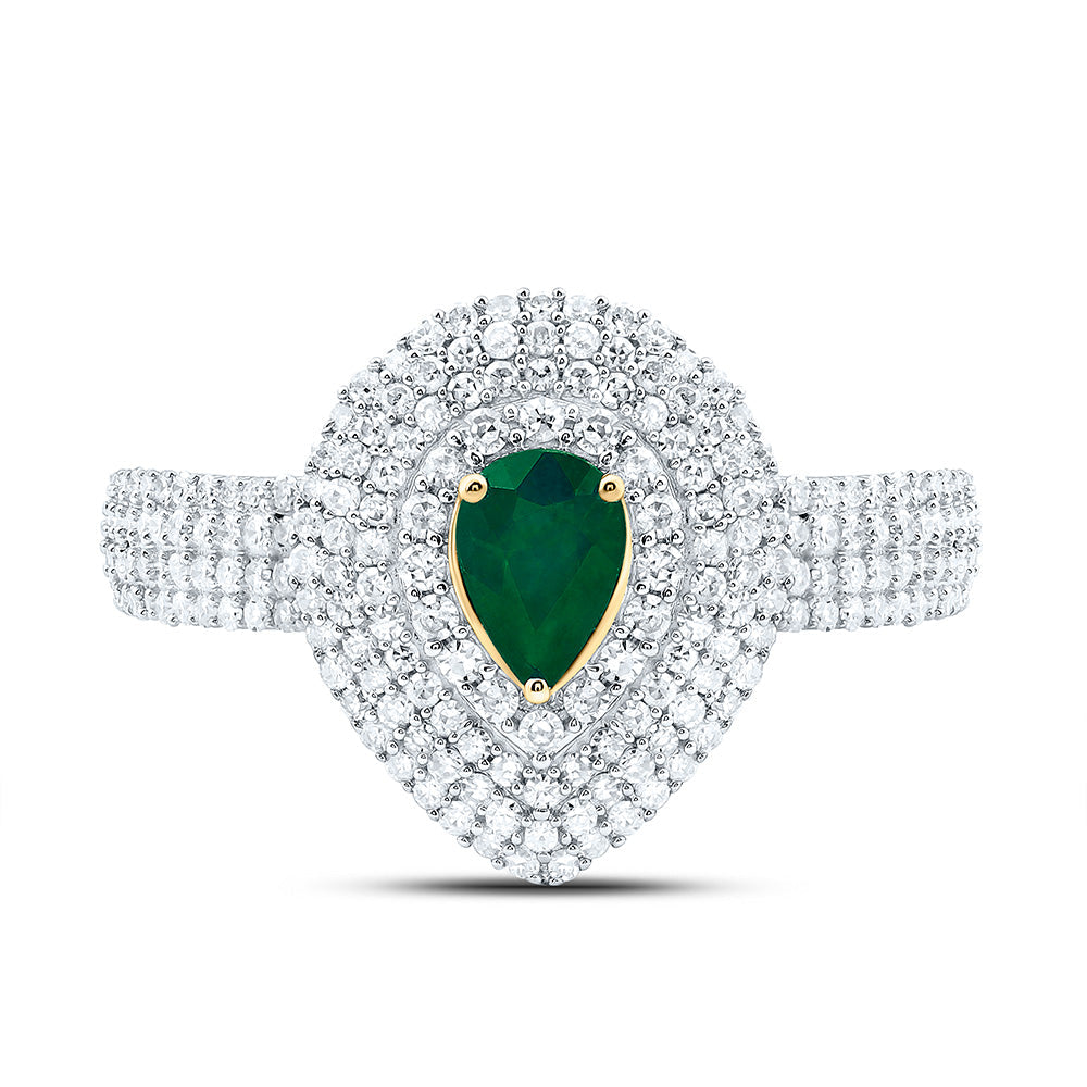 5/8CTW-NAT DIA CN 6X4MM PS-EM NAT GEM PEAR RING Daisy Joyeria