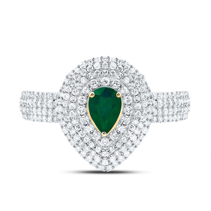 5/8CTW-NAT DIA CN 6X4MM PS-EM NAT GEM PEAR RING Daisy Joyeria