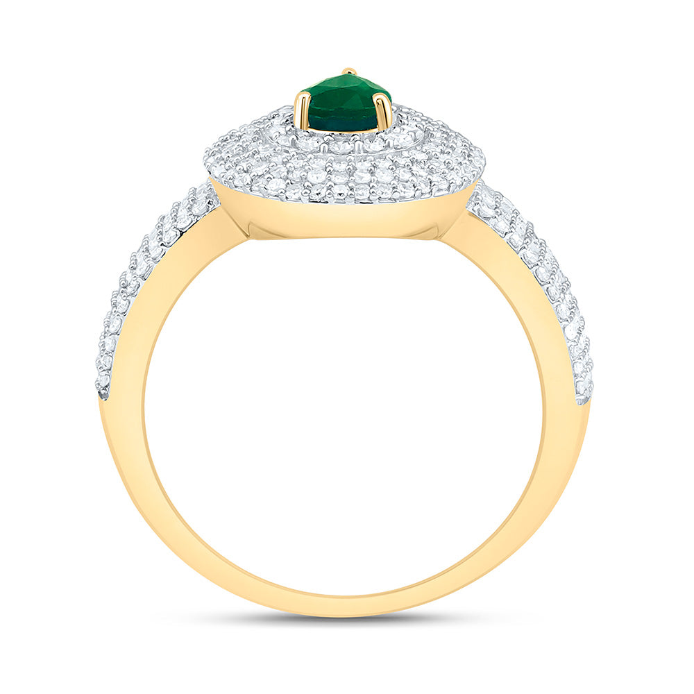 5/8CTW-NAT DIA CN 6X4MM PS-EM NAT GEM PEAR RING Daisy Joyeria