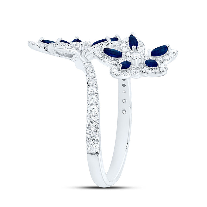 3/4CTW-NAT DIA ANA M 3/4CT-MQ-BS NAT GEM FLOWER RING Daisy Joyeria