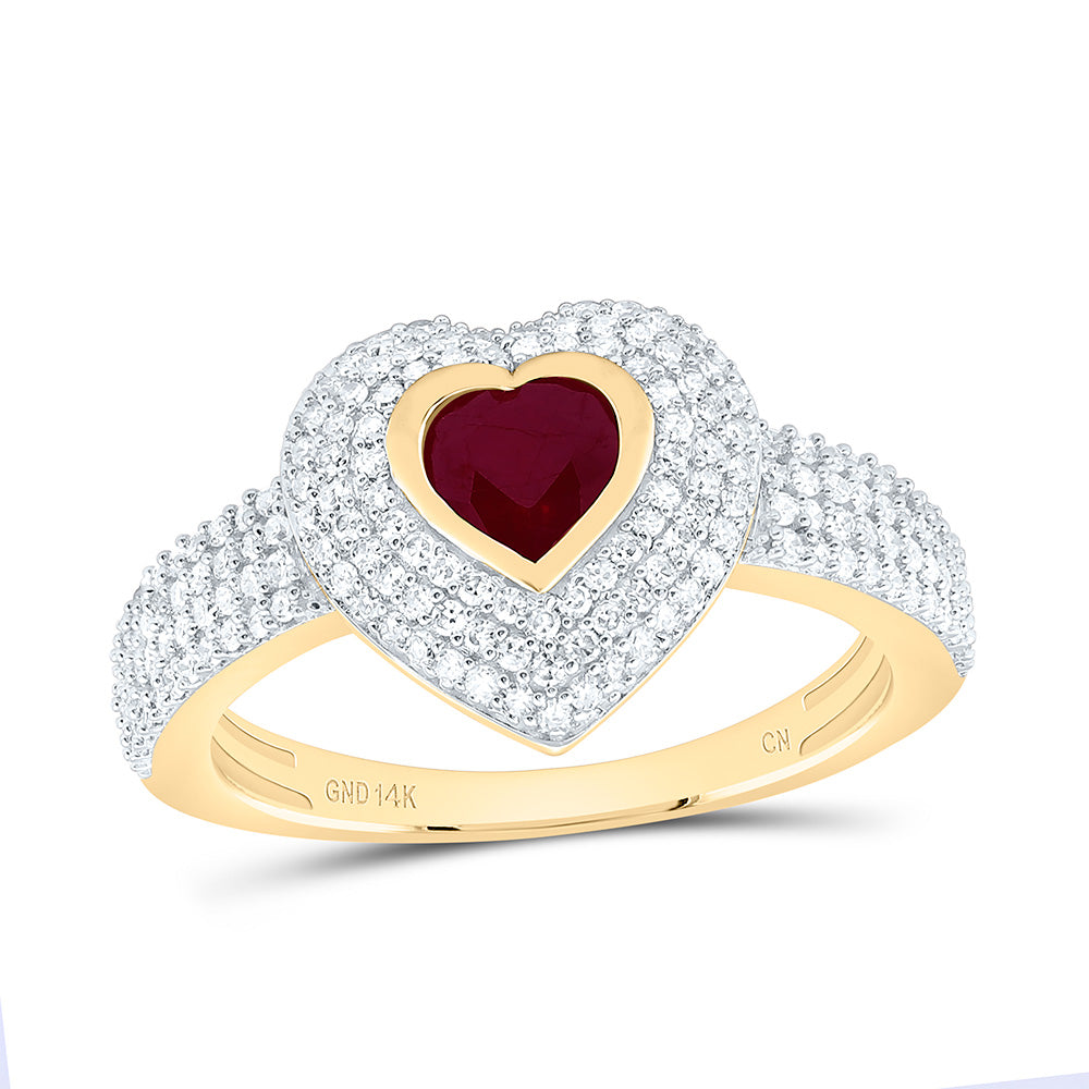 1/2CTW-NAT DIA CN 5MM HT-RU NAT GEM HEART RING Daisy Joyeria