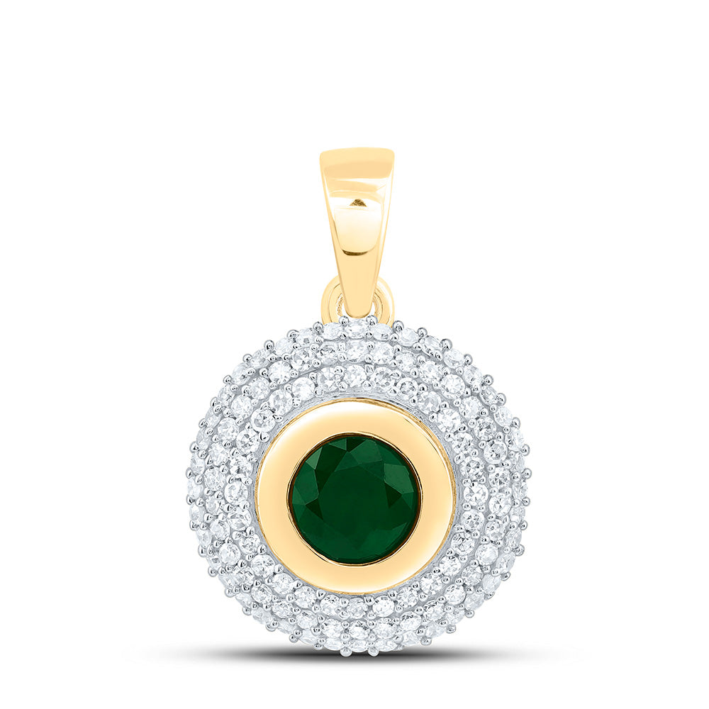 1/3CTW-NAT DIA CN 5.10MM RD-EM NAT GEM ROUND PENDANT Daisy Joyeria