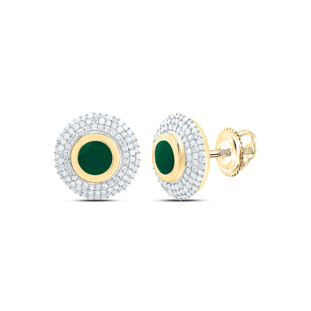 1/2CTW-NAT DIA CN 5.10MM-RD-EM NAT GEM ROUND EARRING Daisy Joyeria