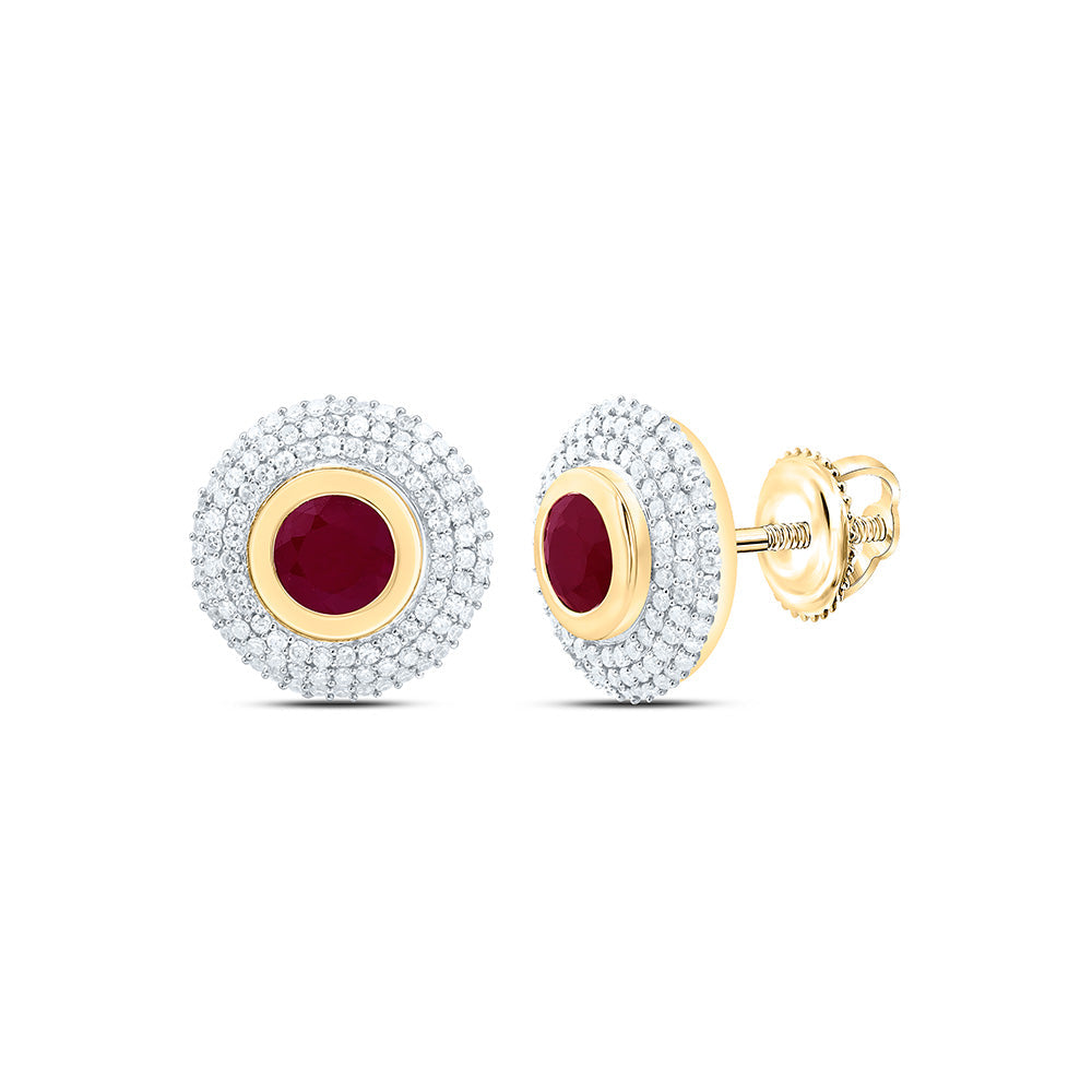 1/2CTW-NAT DIA CN 5.10MM-RD-RU NAT GEM ROUND EARRING Daisy Joyeria