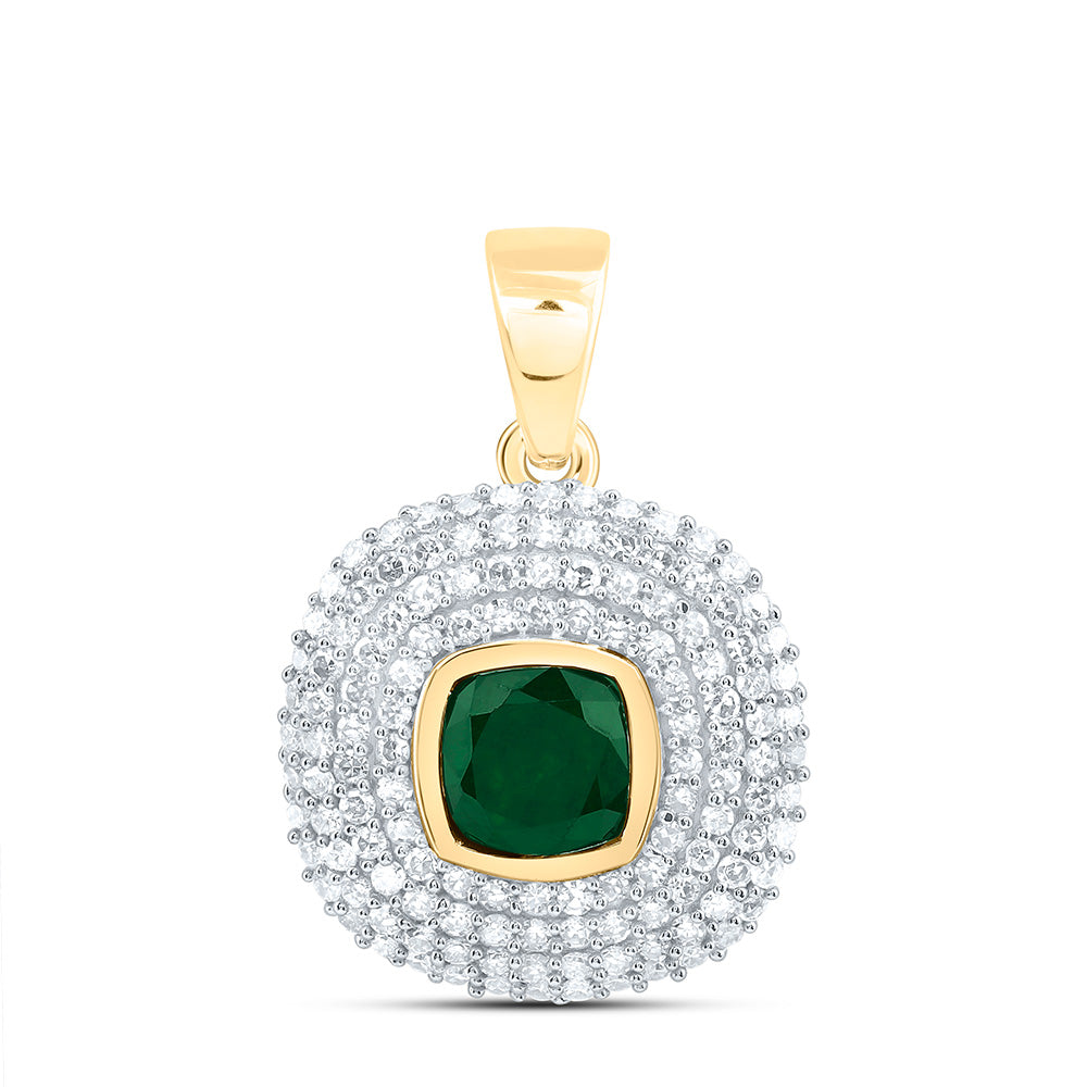 1/3CTW-NAT DIA CN 4.90MM CU-EM NAT GEM CUSHION PENDANT Daisy Joyeria
