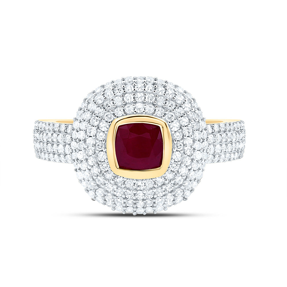 1/2CTW-NAT DIA CN 4.90MM CU-RU NAT GEM CUSHION RING Daisy Joyeria