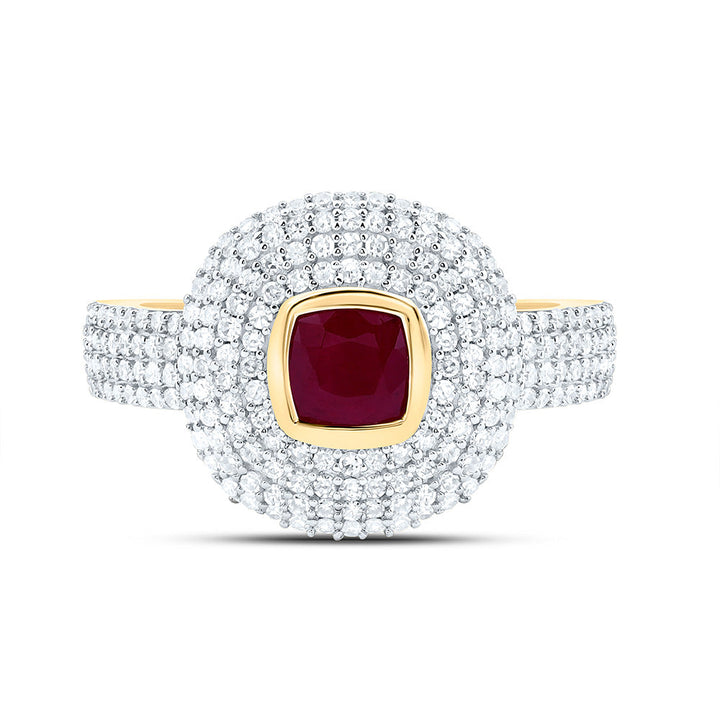 1/2CTW-NAT DIA CN 4.90MM CU-RU NAT GEM CUSHION RING Daisy Joyeria