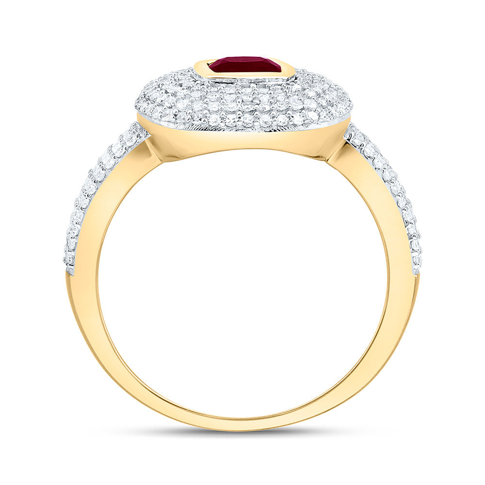 1/2CTW-NAT DIA CN 4.90MM CU-RU NAT GEM CUSHION RING Daisy Joyeria