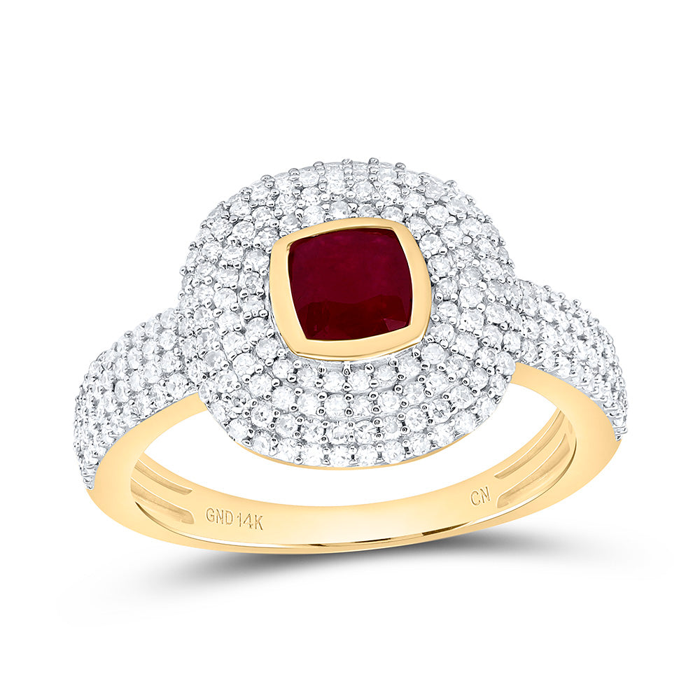 1/2CTW-NAT DIA CN 4.90MM CU-RU NAT GEM CUSHION RING Daisy Joyeria