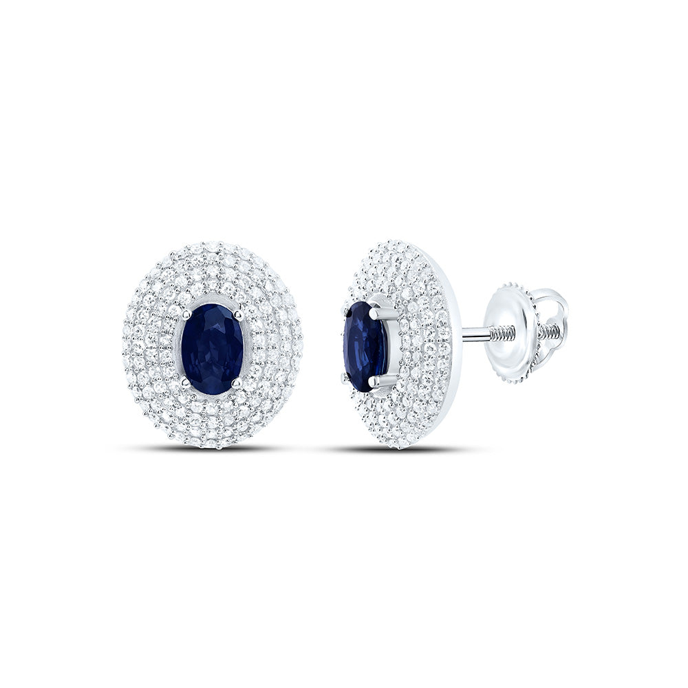 5/8CTW-NAT DIA CN 6X4MM-OV-BS NAT GEM OVAL EARRING Daisy Joyeria