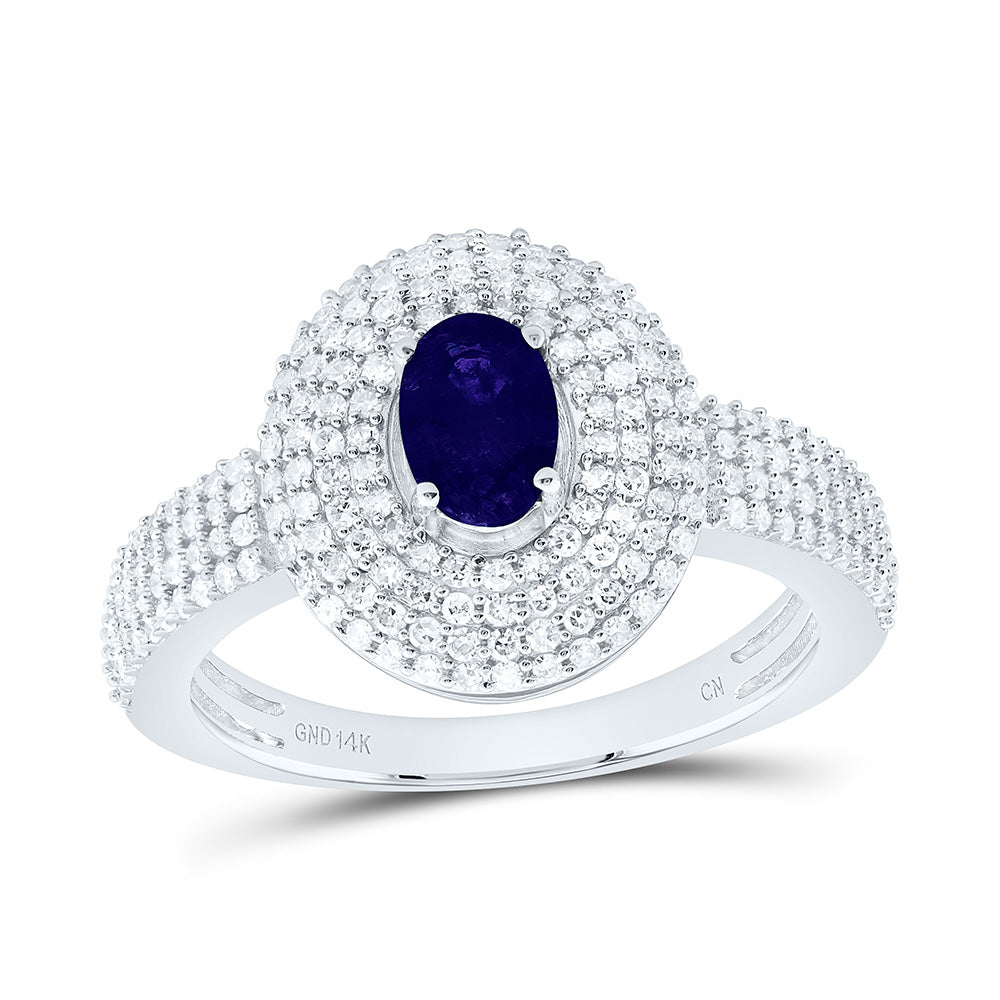 1/2CTW-NAT DIA CN 6X4MM OV-BS NAT GEM OVAL RING Daisy Joyeria