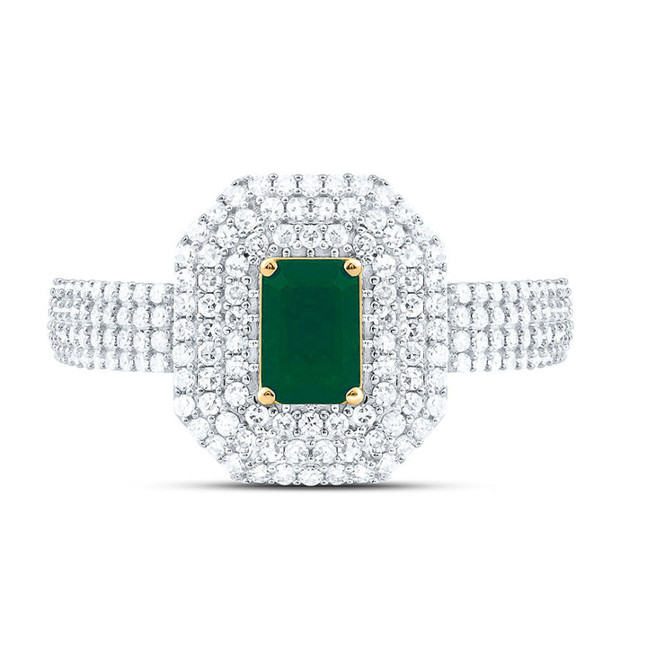 1/2CTW-NAT DIA CN 6X4MM EM-EM NAT GEM EMERALD RING Daisy Joyeria