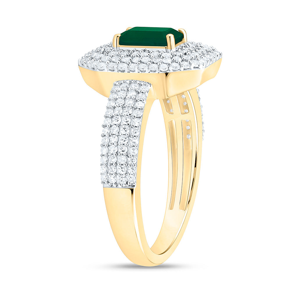 1/2CTW-NAT DIA CN 6X4MM EM-EM NAT GEM EMERALD RING Daisy Joyeria