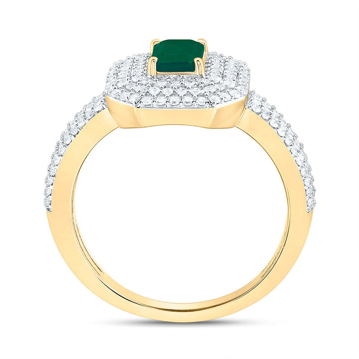1/2CTW-NAT DIA CN 6X4MM EM-EM NAT GEM EMERALD RING Daisy Joyeria