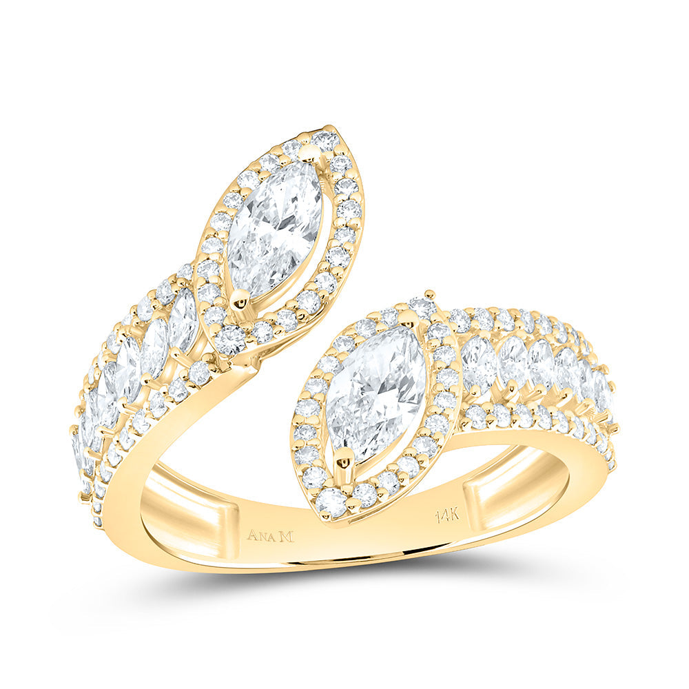 1 3/8CTW-NAT DIA ANA M 1/3CT -CMQ FASHION MARQUISE RING Daisy Joyeria