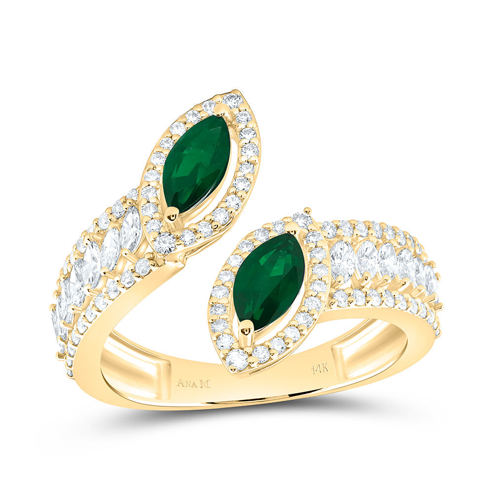 3/4CTW-NAT DIA ANA M 7 X 3 MM MQ-EM NAT GEM MARQUISE RING Daisy Joyeria