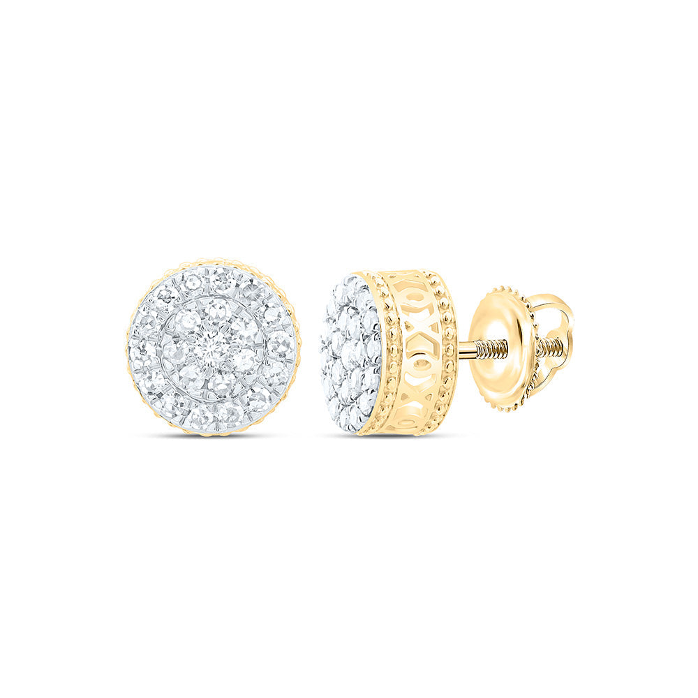 1/3CTW-NAT DIA NK ROUND MENS EARRING Daisy Joyeria