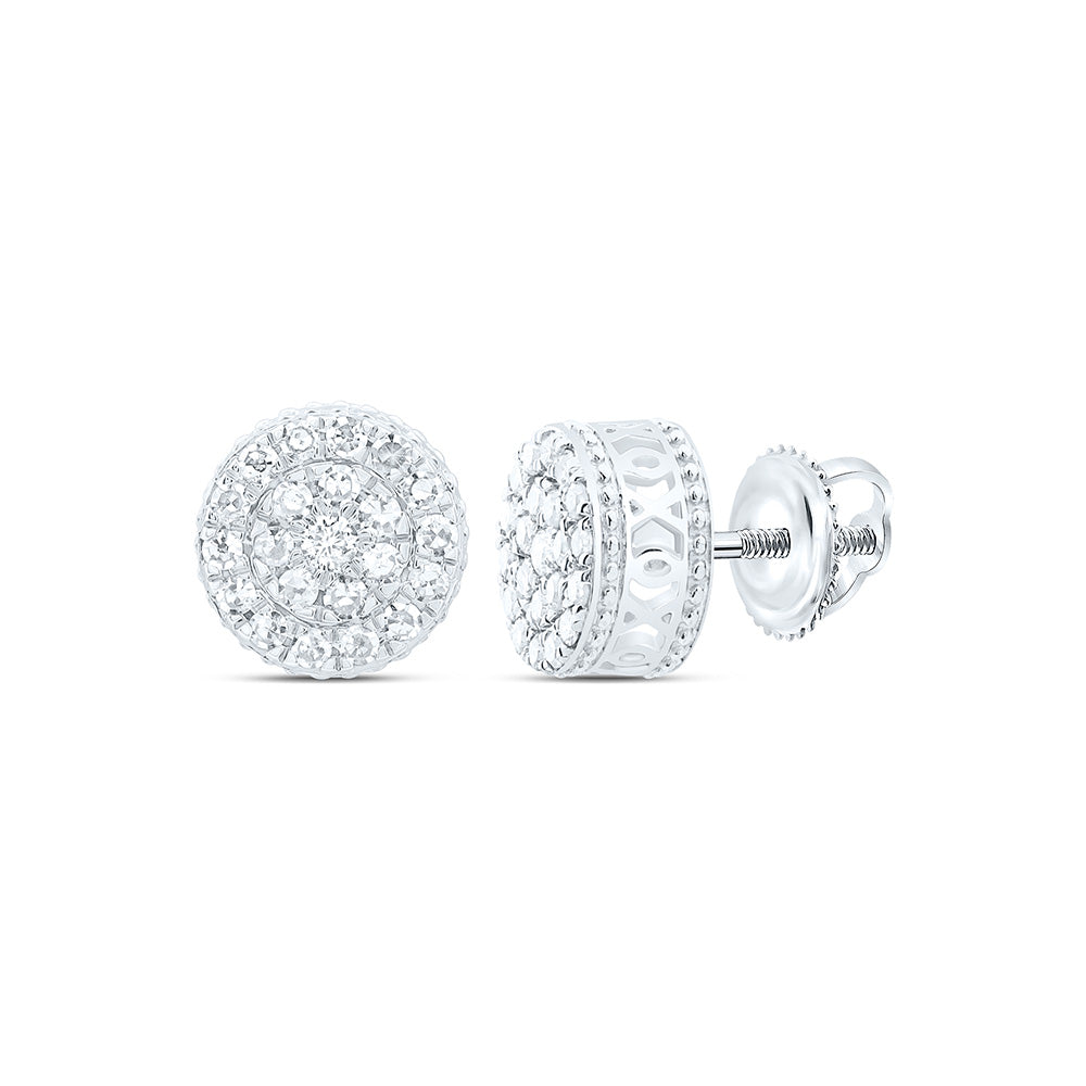 1/3CTW-NAT DIA NK ROUND MENS EARRING Daisy Joyeria