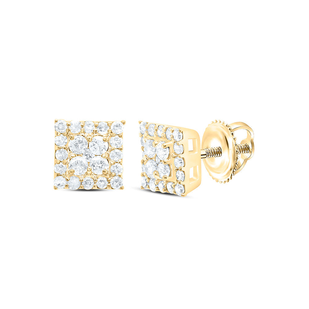1/4CTW-NAT DIA P1N GIFT SQUARE EARRING Daisy Joyeria